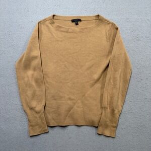 J.Crew Sweater Womens XS Brown Boatneck Long Sleeve Classic Ribbed Knit Pullover